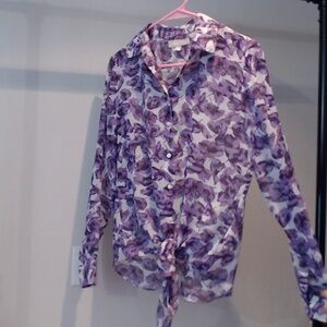 Banana Republic Purple Flower Top